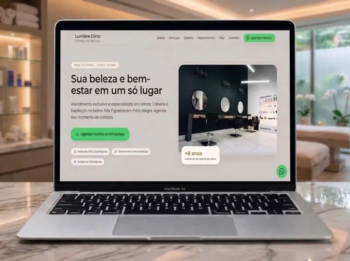 Modelo de site para Lumière Clinic